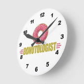 Funny Sprinkle Donut Lover Runde Wanduhr (Winkel)