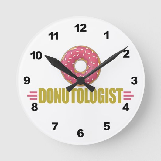 Funny Sprinkle Donut Lover Runde Wanduhr (Vorderseite)