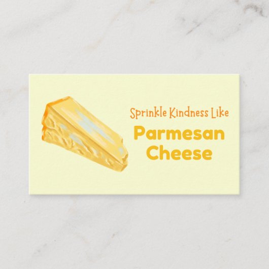 Funny Sprinkle Güte wie Parmesan Käsekarten Telefonnummerkarte (Vorderseite)