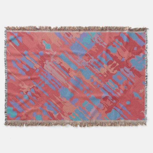 Funny Spritzer Pattern pastellblau rot + Ihre Idee Decke (Vorderseite)