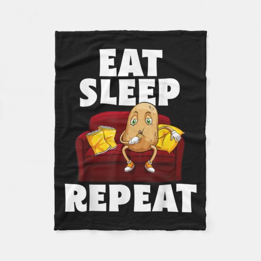 Funny Spud Life Potato Lover Vegetarische Coole We Fleecedecke (Vorderseite)