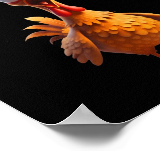 Funny Spuk Chicken F-caw-f T-Shirt Poster (Ecke)