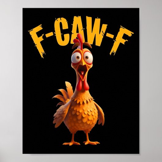 Funny Spuk Chicken F-caw-f T-Shirt Poster (Vorne)