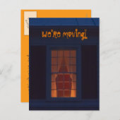 Funny Spuk House Wir bewegen Address Halloween Ankündigungspostkarte (Vorne/Hinten)