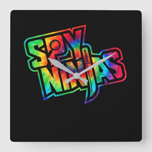 Funny Spy Gaming Ninjas Game Wild mit Clay Style Quadratische Wanduhr (Vorderseite)