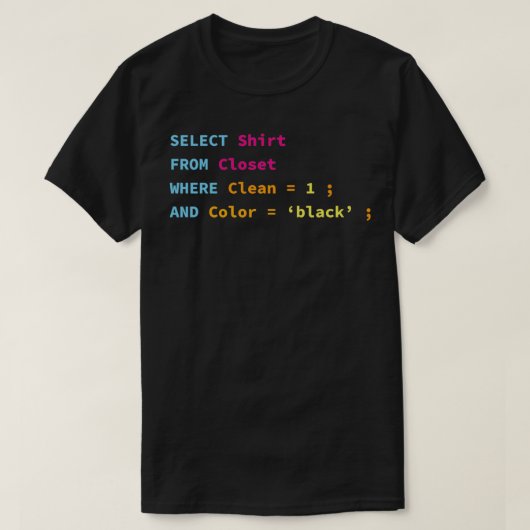 Funny SQL-Design für SQL-Programmierer DBA und DB- T-Shirt (Design vorne)