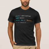 Funny SQL Monday Motivation Programmer Joke T-Shirt (Vorderseite)