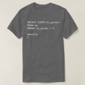 Funny SQL Programming Joke Developer T-Shirt (Design vorne)