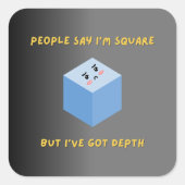 Funny Square Math Pun Stickers (Vorderseite)