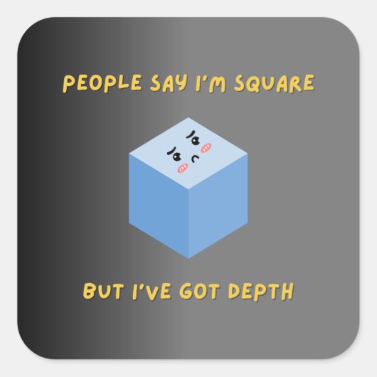 Funny Square Math Pun Stickers (Vorderseite)