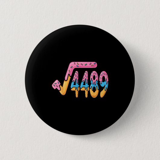 Funny Square Root 4489 Funny 67 Math Ice Cream Mem Button (Vorderseite)