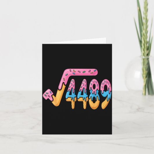 Funny Square Root 4489 Funny 67 Math Ice Cream Mem Karte (Vorderseite)