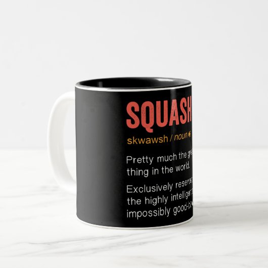 Funny Squash Definition Zweifarbige Tasse (Vorderseite Links)