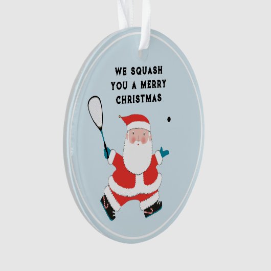 Funny Squash Player Holiday Geschenk Ornament (Vorderseite)