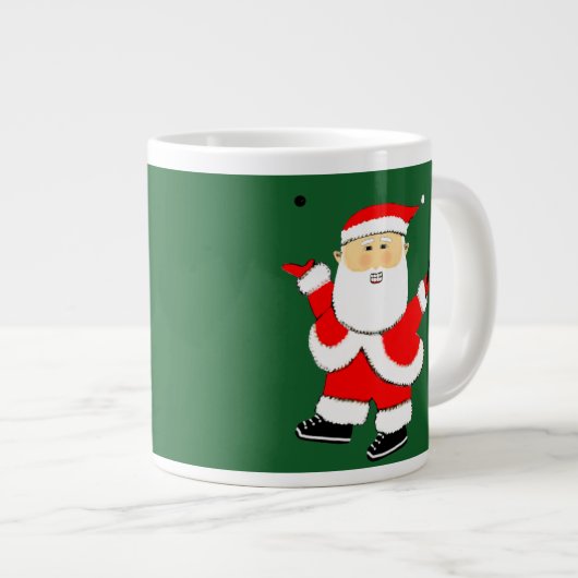 Funny Squash Player Weihnachten Jumbo-Tasse (Vorderseite Rechts)
