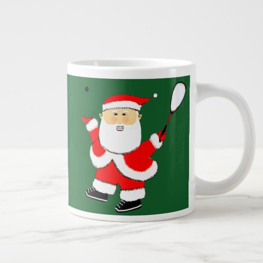 Funny Squash Player Weihnachten Jumbo-Tasse (Rechts)