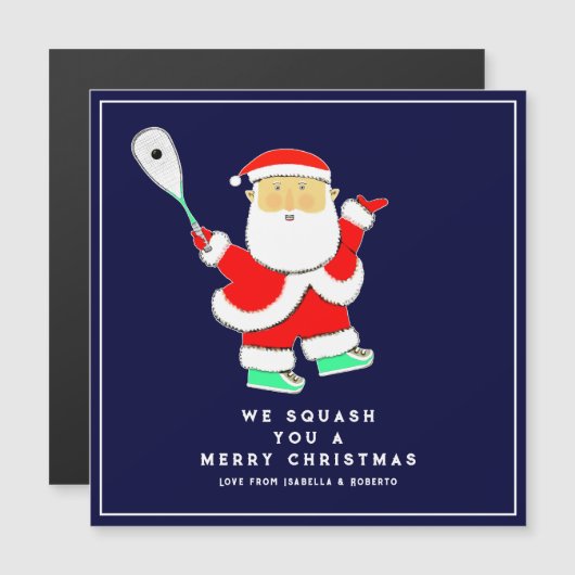 Funny Squash Sports Holiday Cards Magnetkarte (Vorne/Hinten)