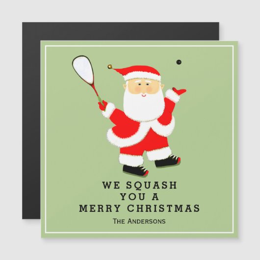 Funny Squash Sports Holiday Cards Magnetkarte (Vorne/Hinten)