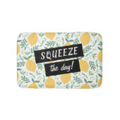 Funny Squeeze the Day Lemon Yellow Green Blätter Badematte (Vorderseite)