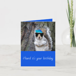 Funny Squirrel Birthday Card Karte