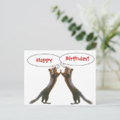 Funny Squirrel Birthday Postcard Postkarte (Stehend Vorderseite)