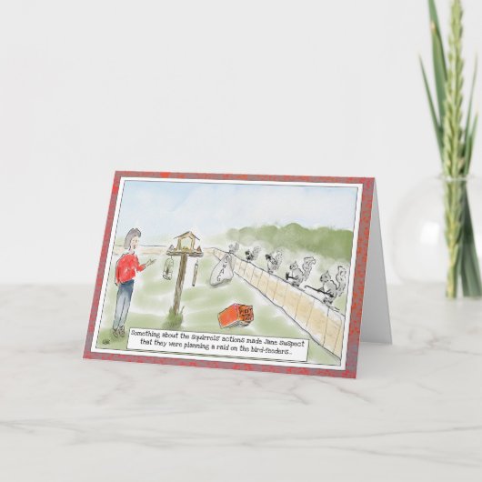 Funny Squirrel Cartoon Geburtstags Grußkarte Karte (Vorderseite)