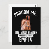 Funny Squirrel Empty Bird Feeder Eichhörnchen Postkarte (Vorne/Hinten)