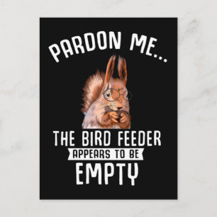 Funny Squirrel Empty Bird Feeder Eichhörnchen Postkarte