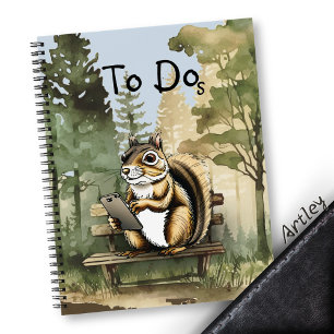 Funny Squirrel Forest Scene Handy Notizblock