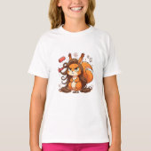 Funny Squirrel Illustration - Glamour Bad Hair D T-Shirt (Vorderseite)