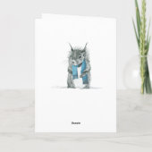 Funny Squirrel mit Blue Scarf Grußkarte Karte (Rückseite)