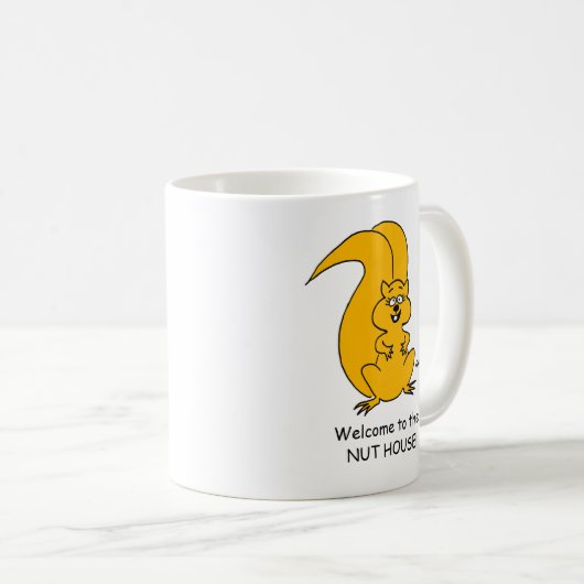 Funny Squirrel Nut House Cartoon Kaffeetasse (VorderseiteRechts)