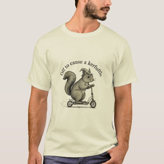 Funny Squirrel on Scooter Wizard Hat Off To Cause T-Shirt (Vorderseite)
