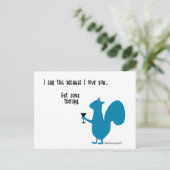 Funny Squirrel Postcard Postkarte (Stehend Vorderseite)