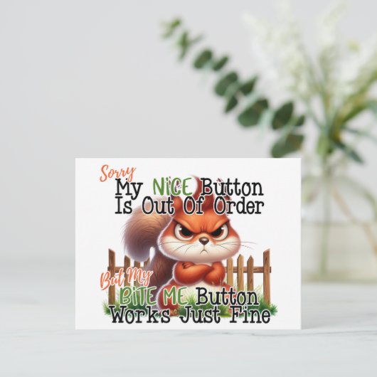 Funny Squirrel Postkarte (Stehend Vorderseite)