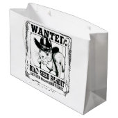 Funny Squirrel Wanted Poster | Bird Seed Bandit Co Große Geschenktüte (Rückseite Schrägansicht)