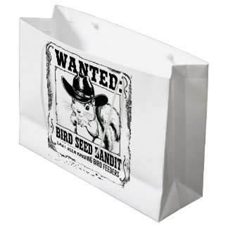 Funny Squirrel Wanted Poster | Bird Seed Bandit Co Große Geschenktüte