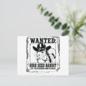 Funny Squirrel Wanted Poster | Bird Seed Bandit Co Postkarte (Stehend Vorderseite)