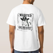 Funny Squirrel Wanted Poster | Bird Seed Bandit Co T-Shirt (Rückseite)