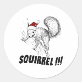 Funny Squirrel With Hat Christmas Vacation Old Fas Runder Aufkleber (Vorderseite)