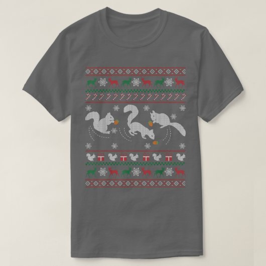 Funny Squirrels Ugly Christmas Sweater Geschenk T-Shirt (Design vorne)