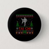 Funny Srts Lover Santa Ugly Tai Chi Christmas Button (Vorderseite)