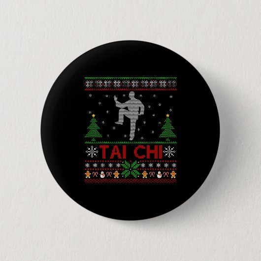 Funny Srts Lover Santa Ugly Tai Chi Christmas Button (Vorderseite)
