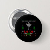 Funny Srts Lover Santa Ugly Tai Chi Christmas Button (Vorne & Hinten)
