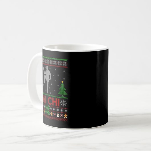 Funny Srts Lover Santa Ugly Tai Chi Christmas Kaffeetasse (Vorderseite Links)