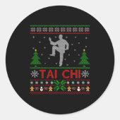 Funny Srts Lover Santa Ugly Tai Chi Christmas Runder Aufkleber (Vorderseite)