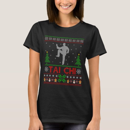 Funny Srts Lover Santa Ugly Tai Chi Christmas T-Shirt (Vorderseite)