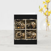 Funny Ssum And Raccoon Photobooth Selfie Trash Fer Karte (Gelbe Blume)