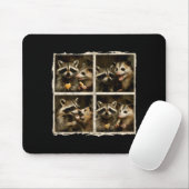 Funny Ssum And Raccoon Photobooth Selfie Trash Fer Mousepad (Mit Mouse)