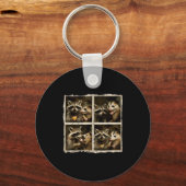 Funny Ssum And Raccoon Photobooth Selfie Trash Fer Schlüsselanhänger (Vorderseite)